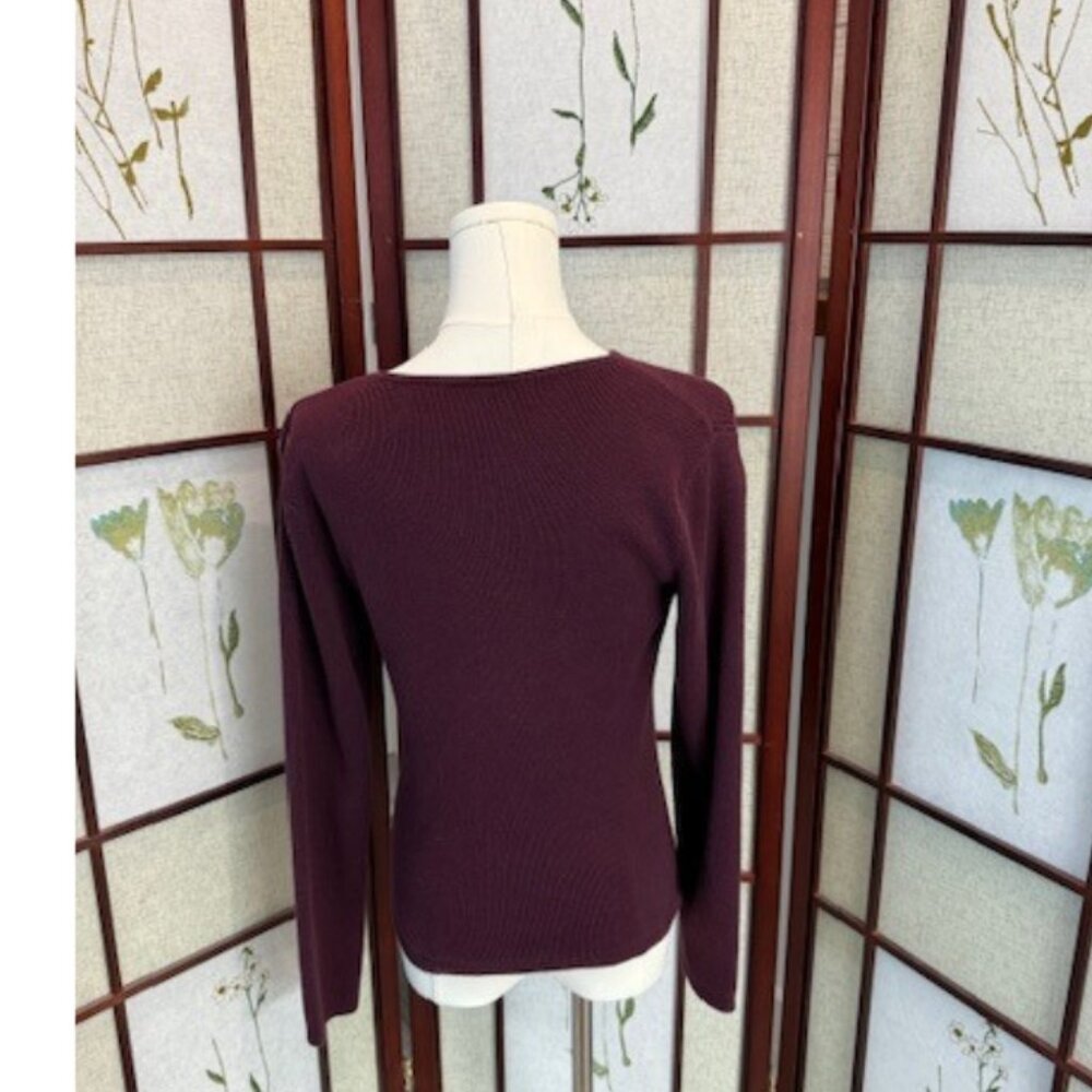 Tailor B. Moss Clothing Sweater Wine Size Small - Picture 2 of 5